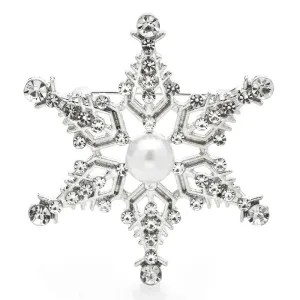 Winter Fashion Rhinestone Snowflakes Brooch Pins