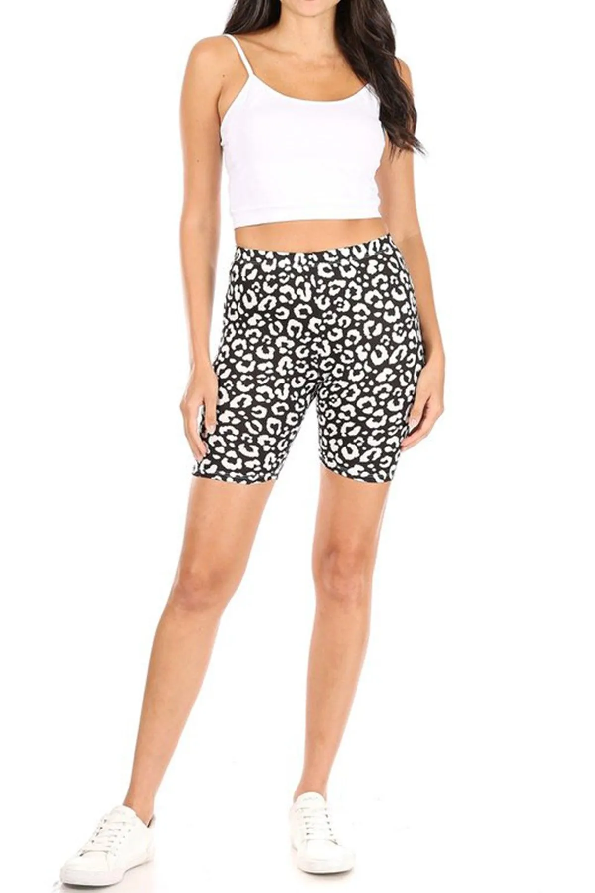 Women's Casual Animal Printed Elastic High Waist Stretch Biker Shorts