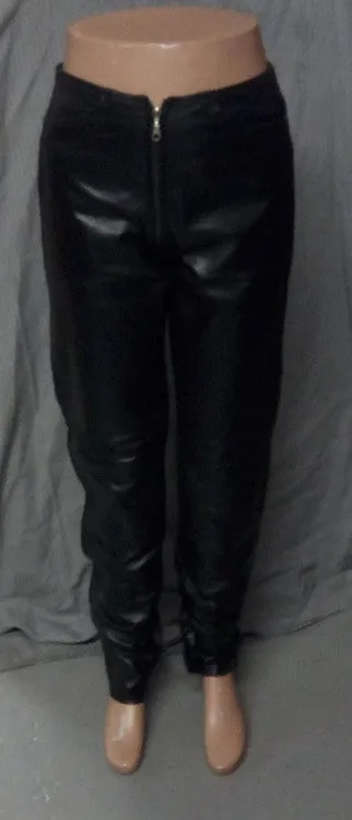 Women's Hip Hugger Leather Pants