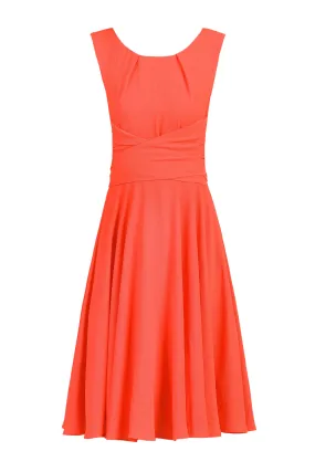 Wrap Belted Skater Dress, Coral