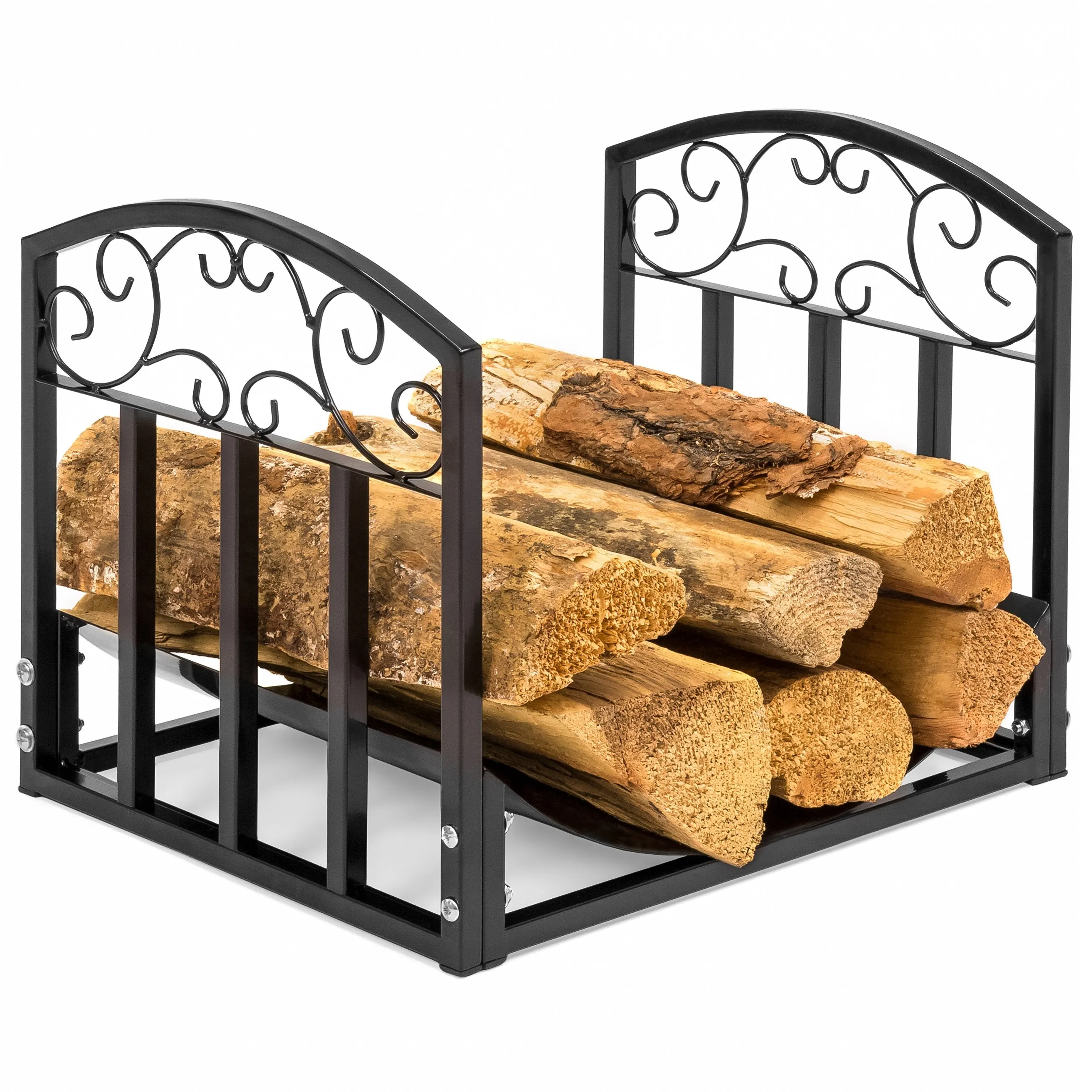 Wrought Iron Firewood Log Stacking Storage Rack  Accessory