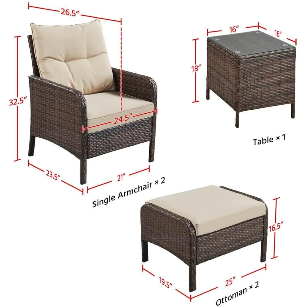 Yaheetech 5-Piece Outdoor Conversation Set