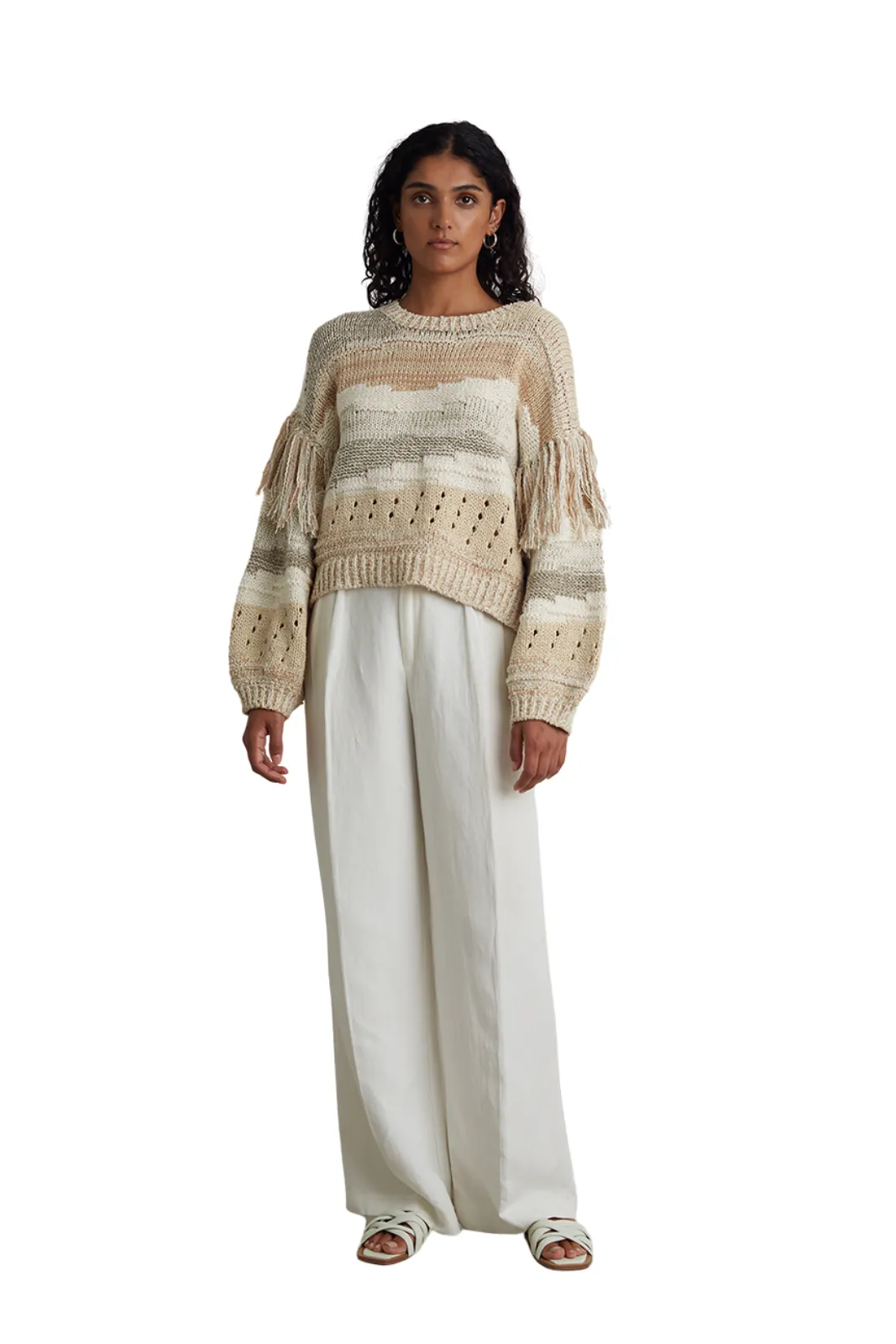 Zora Sweater Ivory/Sand/Beige Combo