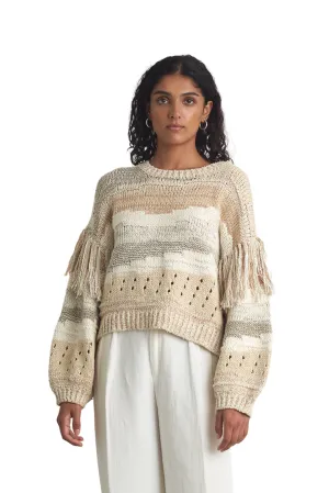 Zora Sweater Ivory/Sand/Beige Combo