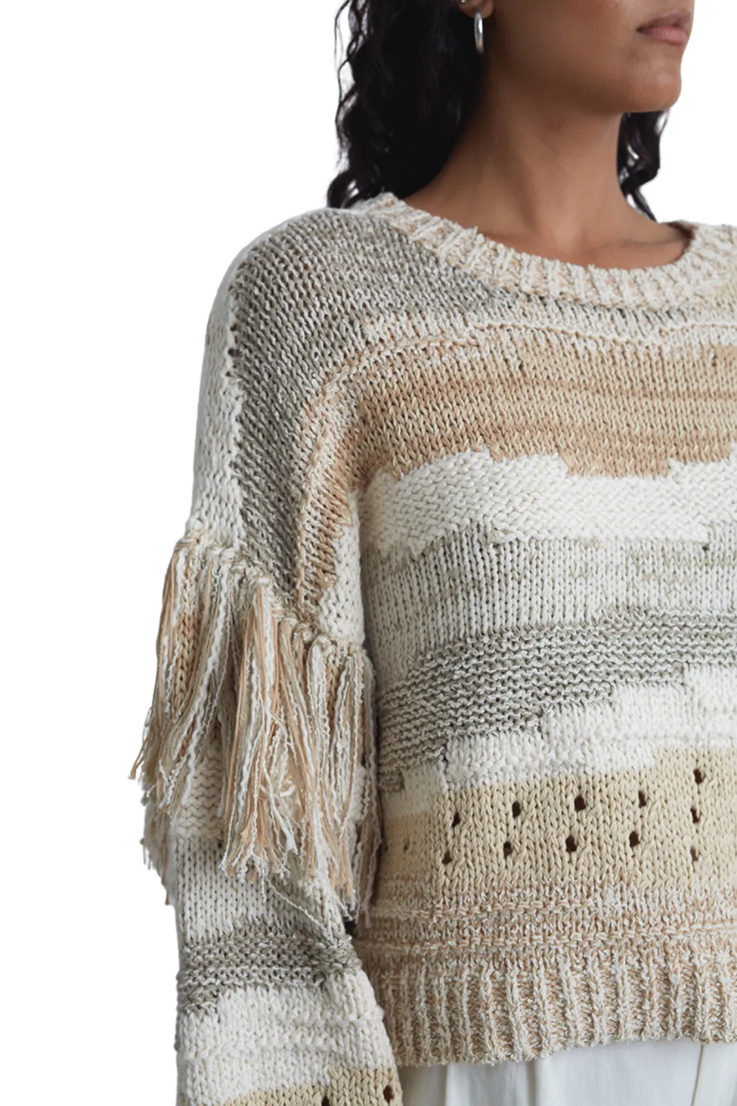 Zora Sweater Ivory/Sand/Beige Combo